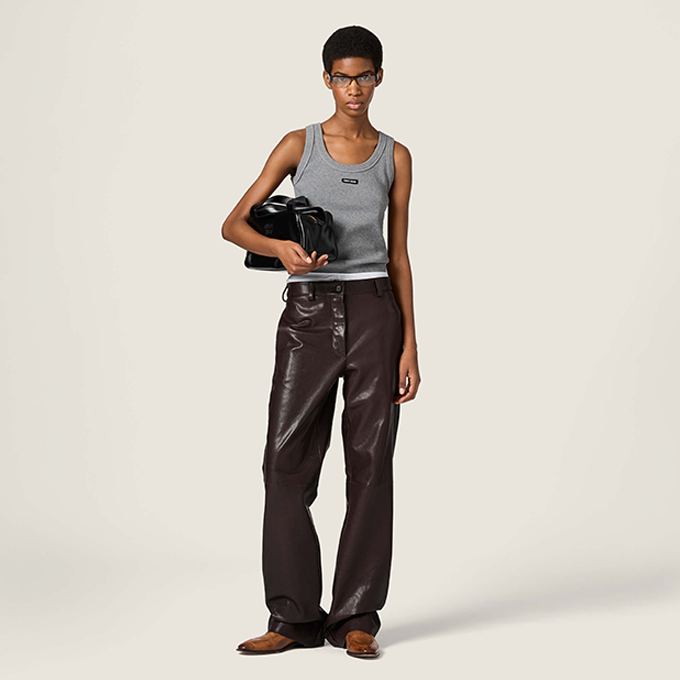miu miu ribbed knit tank top
